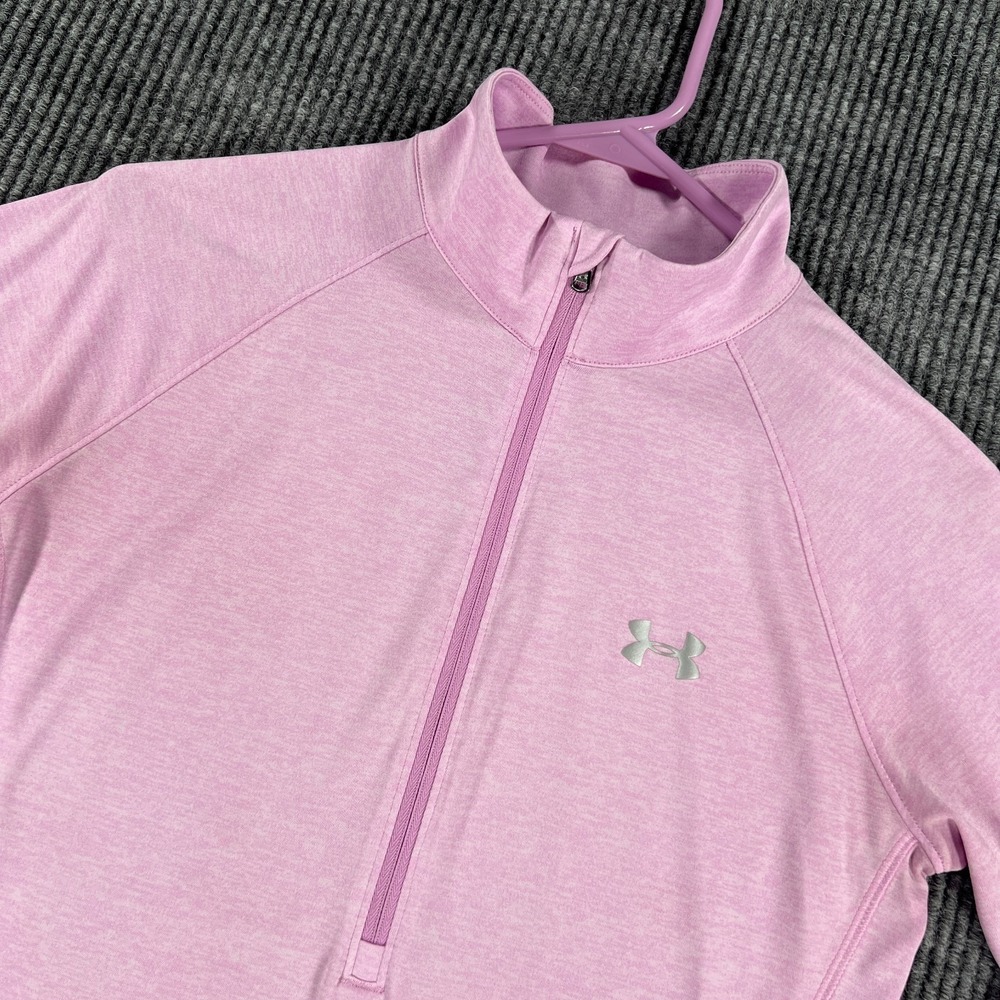 Under Armour Pullover‎ Shirt Womens Small Medium Pink Long Sleeve Heatgear Loose